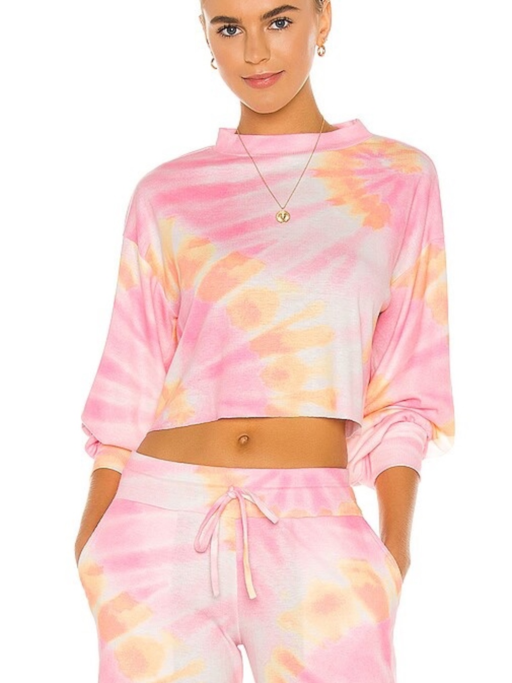 Beach Riot Pink Ava Cropped Sweatshirt